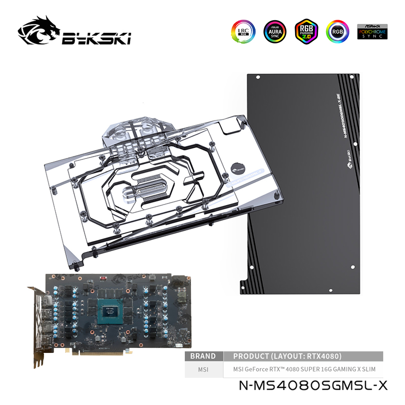 Rtx 4080 Water Cooling Block - บล็อกน้ำ Bykski สำหรับการ์ดจอ MSI Geforce RTX